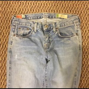 Distressed Denim Boyfriend Gap Size 4 Tall
